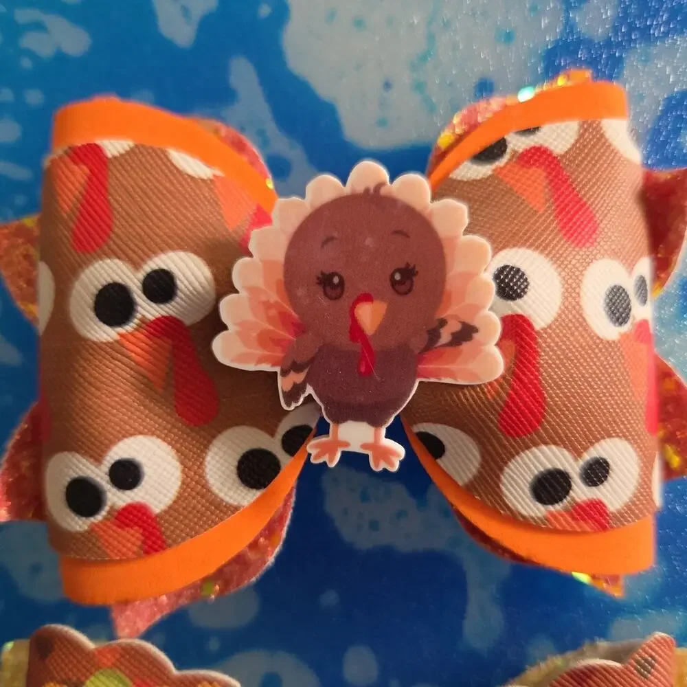 Custom Thanksgiving & HANDMADE Hair Bows